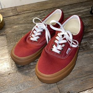 red vans with brown bottom